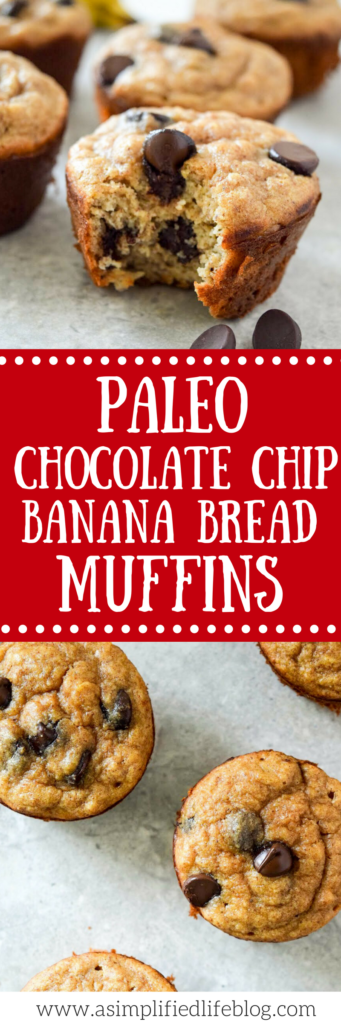 Paleo Chocolate Chip Banana Bread Muffins - A Simplified Life