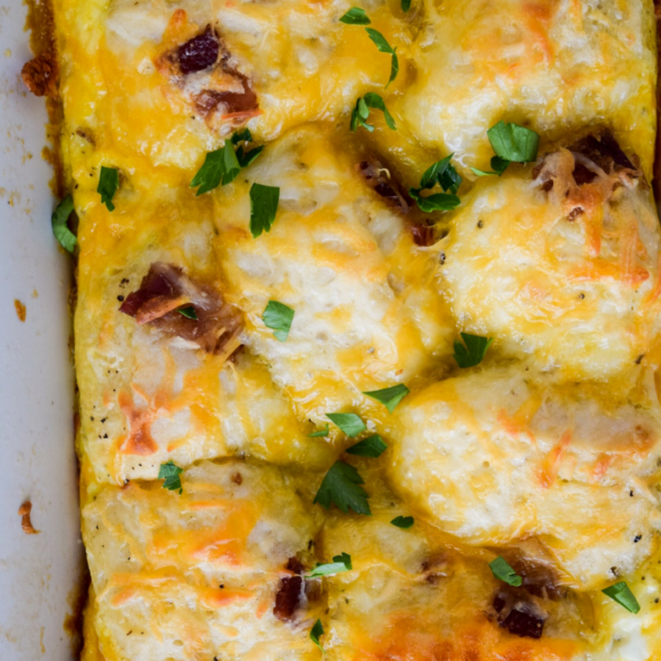 Bacon, Egg and Biscuit Breakfast Bake - A Simplified Life