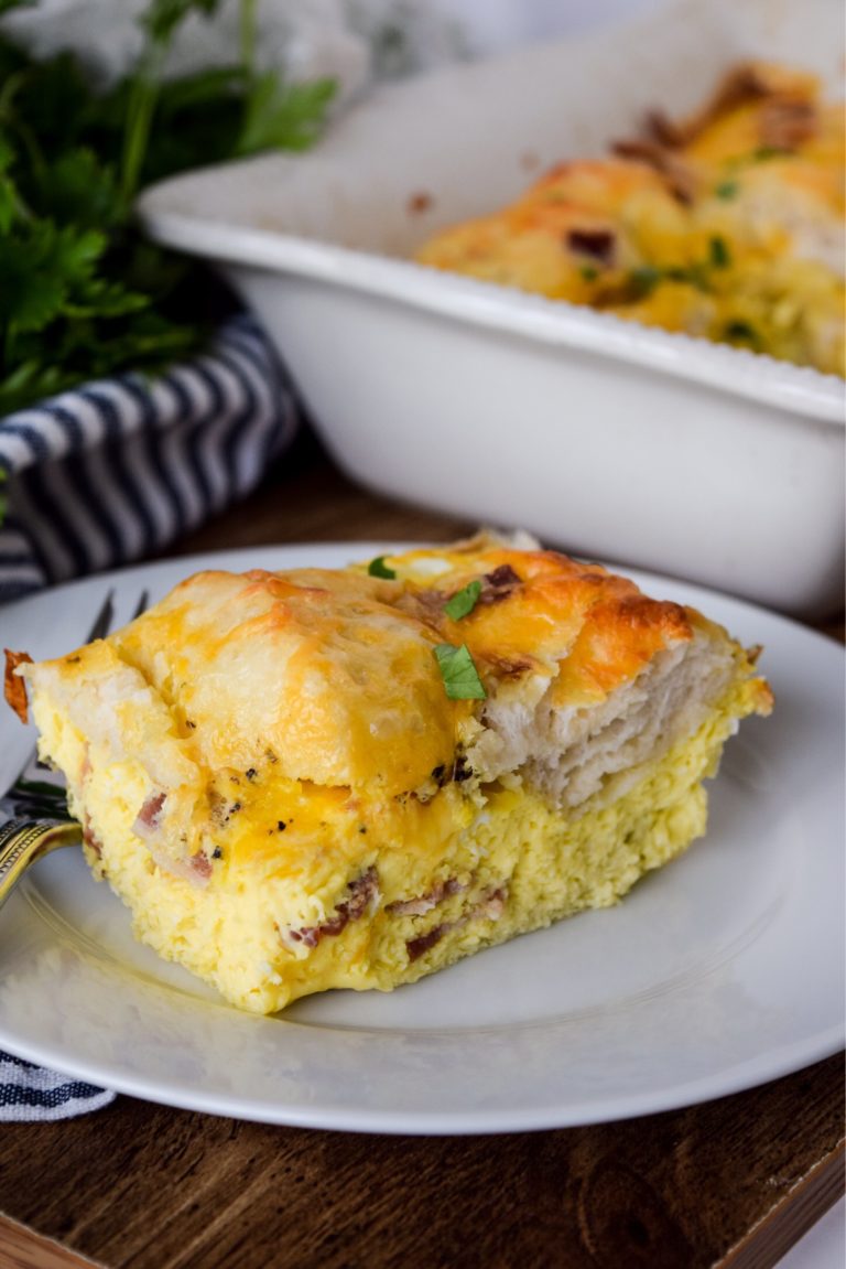 Bacon, Egg And Biscuit Breakfast Bake - A Simplified Life